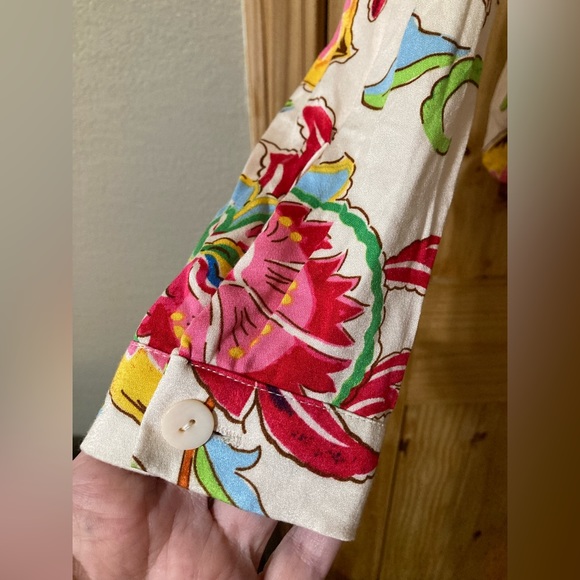 NWOT - Rachel Zoe size XS long-sleeved faux wrap floral top - Picture 2 of 8